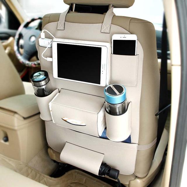 Car Seat Storage Bag with Hanging Organizer Pocket