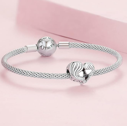 Pandora-Style Mother and Daughter 925 Silver Bracelet (Set)